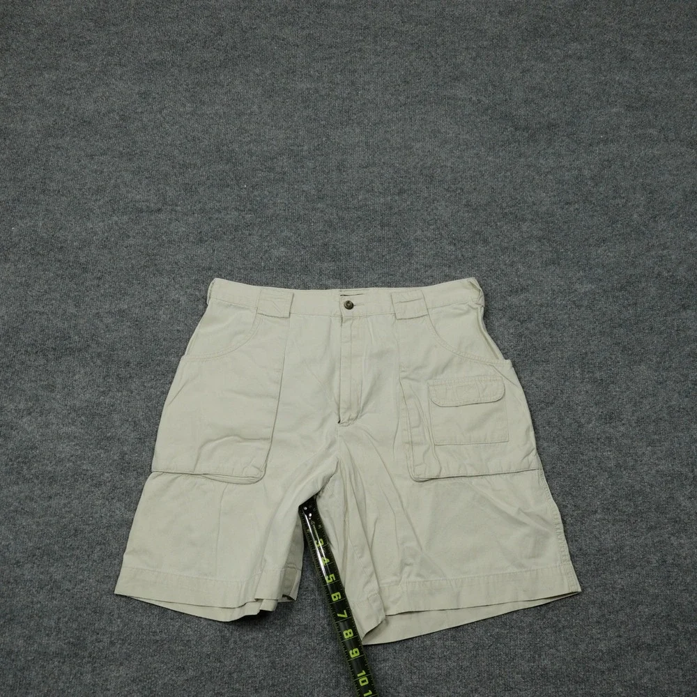 Eddie Bauer Shorts Mens 36 Beige Cargo Utility Cotton Canvas Outdoor Hiking